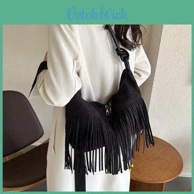 Fashionable Fringe Large Capacity 2024 New Retro Popular Women's Simple Single Shoulder Diagonal Shoulder Bag