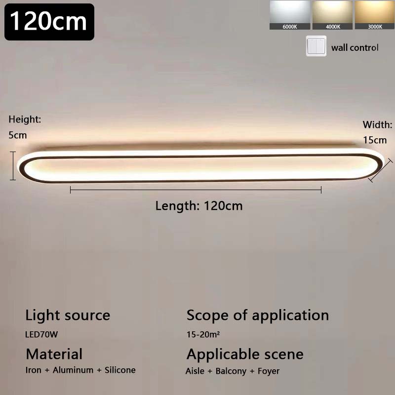 Simple modern rectangular LED Scandinavian corridor aisle light entry living room foyer entrance door checkroom ceiling light