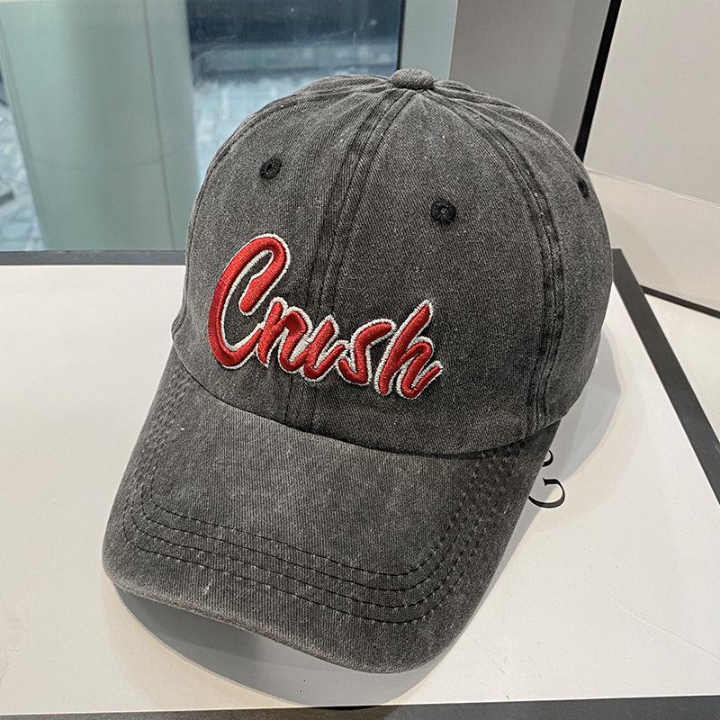 

Baseball Cap Women Men Unisex Letter Embroidered Soft Top Retro Snapback Hats For Women Unisex Street Sports Casual Sunshade 56-58cm чорний