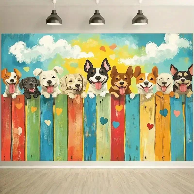 Dog-themed Background Fabric - Extremely Suitable for Creating a Festive Atmosphere for Dog Parties and Celebration Occasions!
