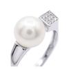 Ring - Pearls & Colors - Prestige - 9-10 Mm Button - White Pearl - 925 Silver - Woman