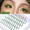 Green Color Shiny Lashes 11-13mm Glitter Eyelash Hot Colorful False Eyelashes  for Cosplay Party