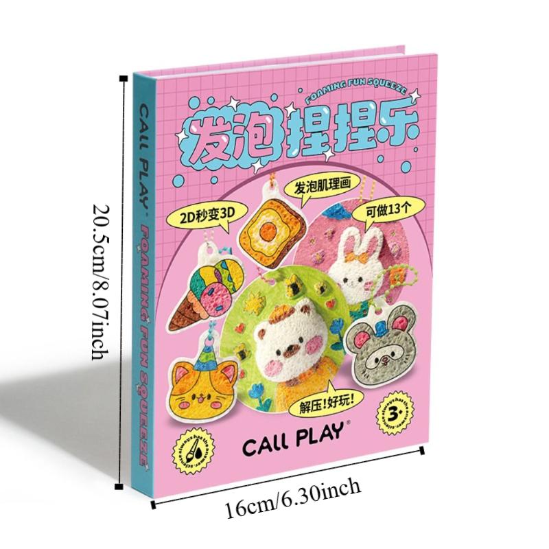 Sponge Texture Drawing Pens Kit With Easel 3D Drawing Canvas Texture Painting Toy Kids Craft