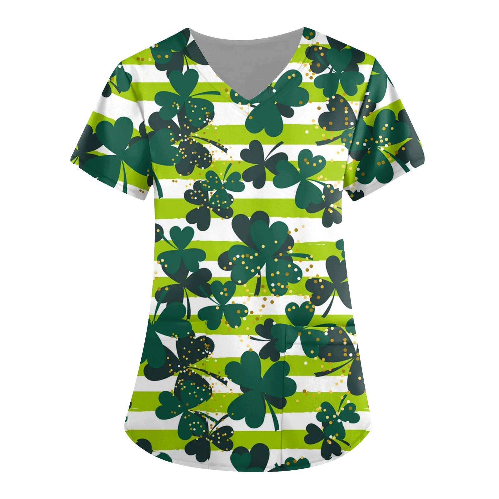 

Женские модные топы с v-образным вырезом и короткими рукавами с принтом, униформа для медсестер M