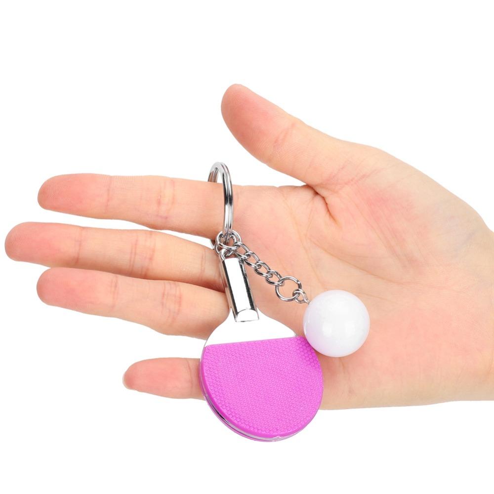 6pcs Racket Shape Table Tennis Keychain Bag Hangings PingPong Bat Key Chain Key Decoration