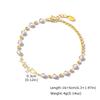 Customized Pearl Name Bracelet Waterproof Stainless Steel Personalized Script Nameplate Adjustable Chain