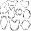 Easter Cookie Cutters Set - Bunny, Egg, Bunny Face, Rabbit, Butterfly, Flower, Chick, Carrot, Four Leaf Clover - 9PCS Easter Cookie Cutters - Large