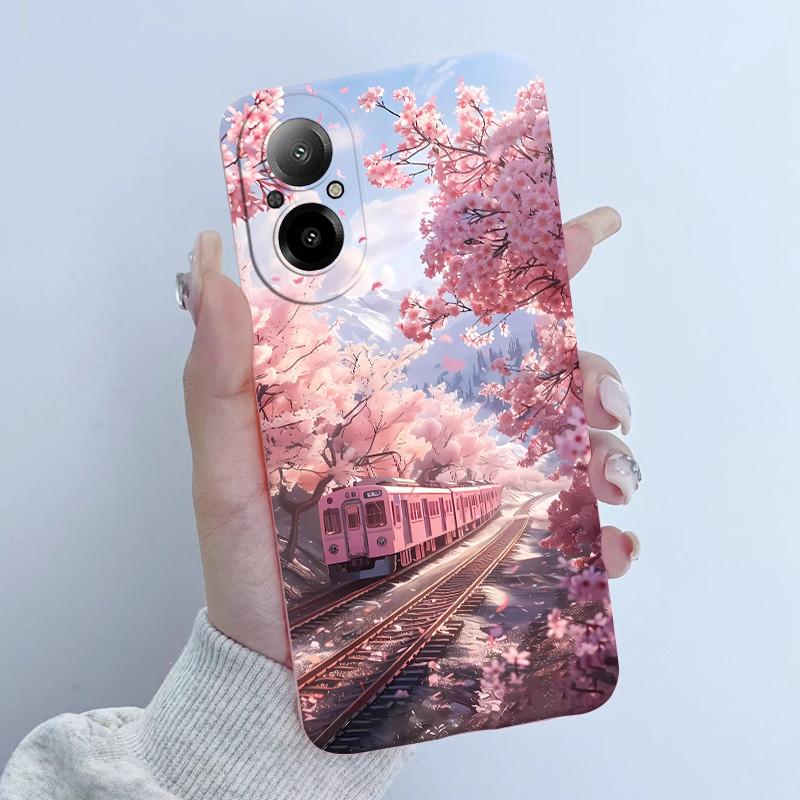 For Realme C67 4G RMX3890 Phone Case Butterfly Flower Girl New Design Soft Silicone TPU Back Housing for Oppo RealmeC67 Covers