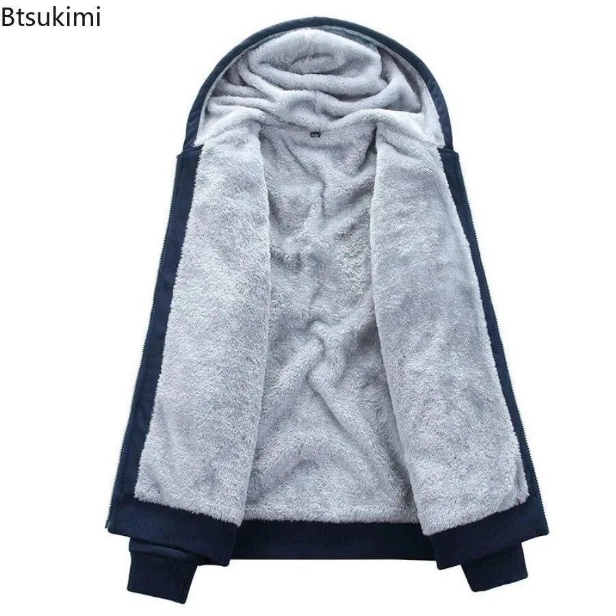 Jesienno-zimowa męska ciepła kurtka z kapturem bluza modna męska bluza z długim rękawem i zamkiem błyskawicznym z kapturem męska termiczna górna kurtka
