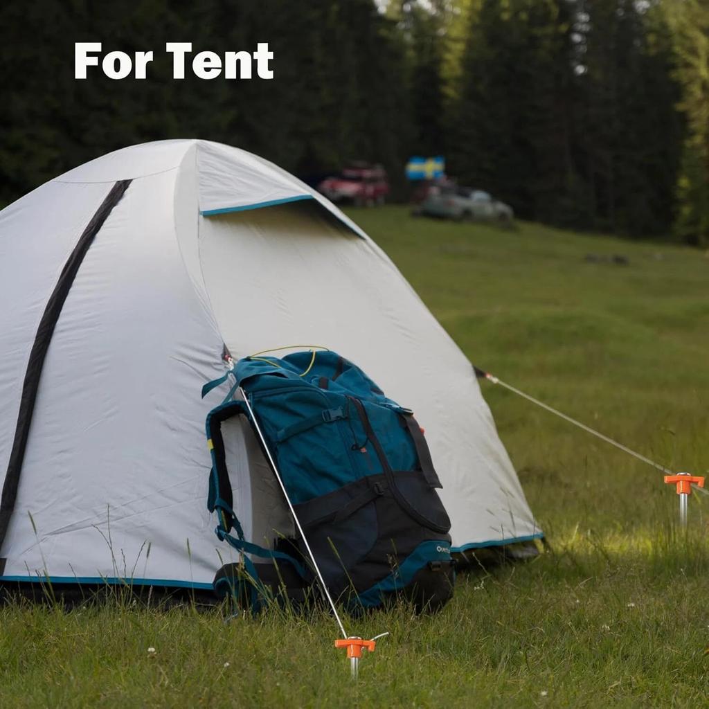 20 PCS/SET Tent Stakes Heavy Duty Reusable Tent Stakes Pegs Multifunctional Metal Tent Spikes Ground for Camping Ground 10inch