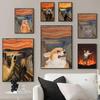 Funny Screaming Cat Dog Posters Canvas Paintings Prints Animal Cats Wall Art Pictures for Living Room Home Decoration Cuadros