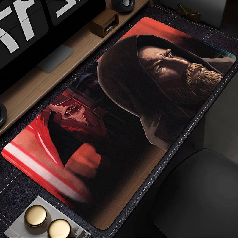 Portable Gaming Mousepads Mouse Mat Big Star Wars ObiWan Kenobi Desk Mats NonSlip Rubber Mouse Pad Soft Keyboard Pad