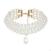 Elegant Multilayers Simulated Pearls Strand Necklace Cluster Statement Bib Choker Costume Jewelry