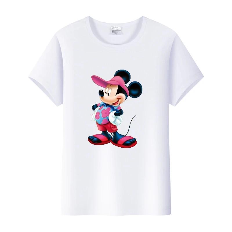 Casual Cartoon Minnie Summer Blouses T-shirt White 2000s Tees Tshirt Mickey Mouse Tops Oversized Clothes Unisex