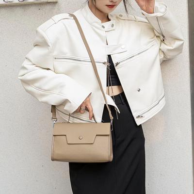 Hochwertige Echtleder-Handtasche 2025 Herbst Winter Neu Einzelne Schultertasche Umhängetasche Rindsleder Stilvoll Mode Damen Tasche Trendig Klein
