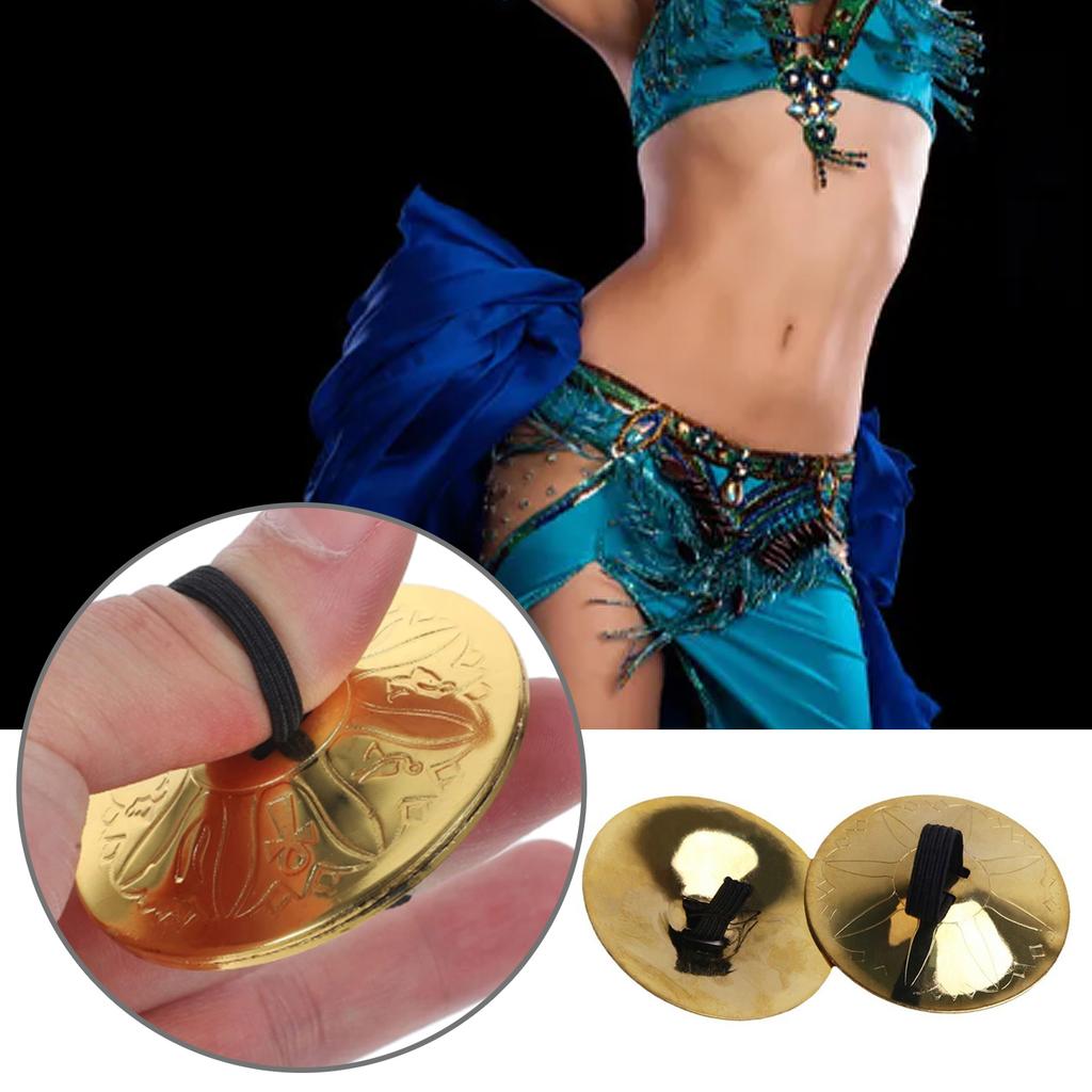 2 Pair Metal Cymbals Small Belly Dance Finger Dial Pads Children Musical Instrument Toy Metal Early Educational Baby Toy