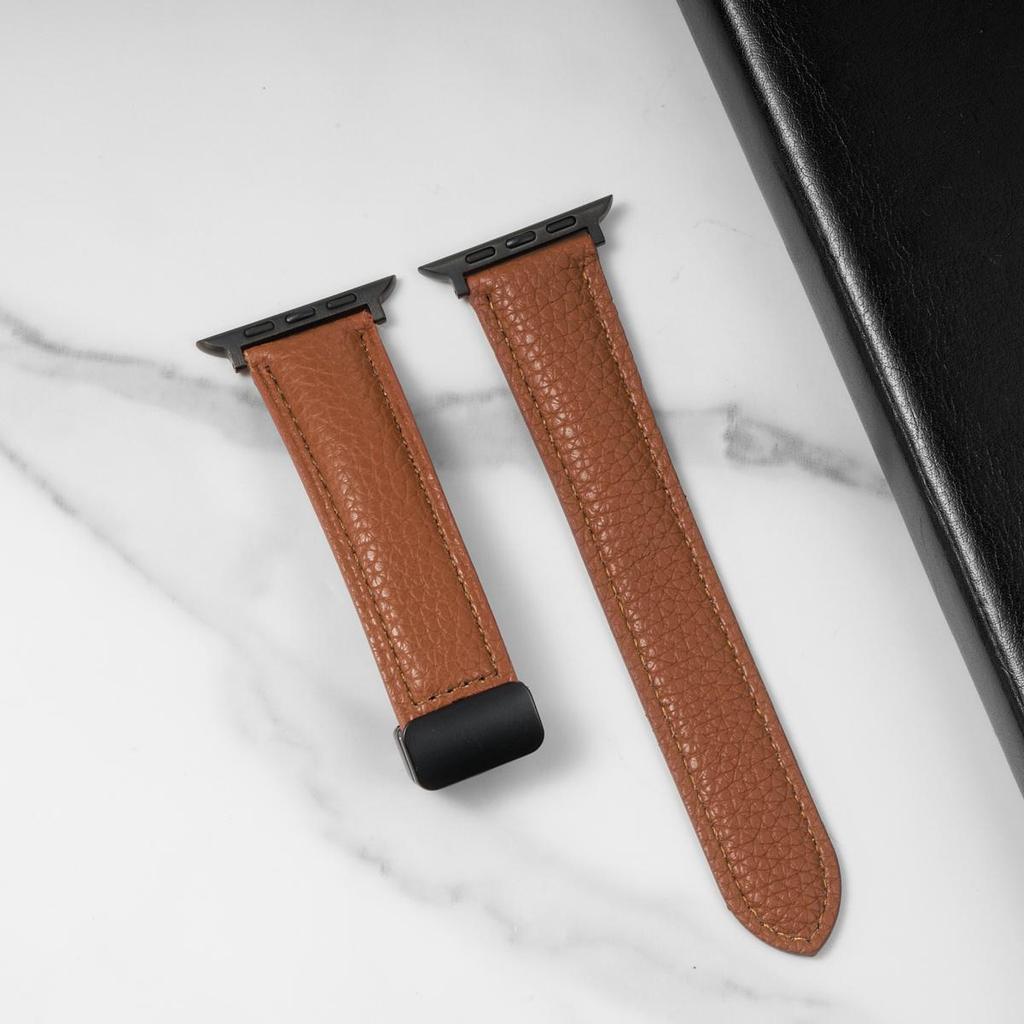 Magnetic Leather Strap for Apple Watch 10 Band 46mm 42mm 44mm 45mm 49mm 40 41mm Bracelet Correa iWatch Series Ultra 5 6 Se 7 8 9