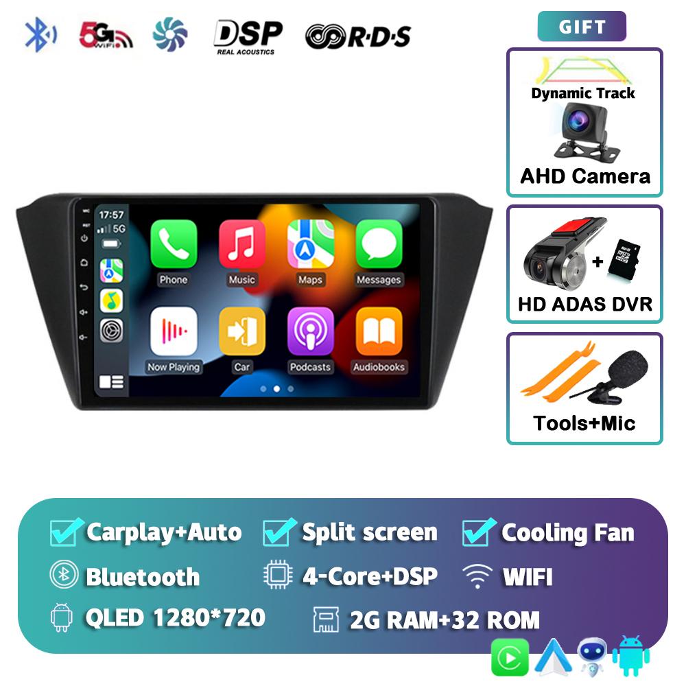 Android 14 Carplay Auto WIFI+4G Car Radio For Skoda Fabia 3 III 2014 2015 2016-2020 Multimedia GPS Player Stereo 2din Head Unit