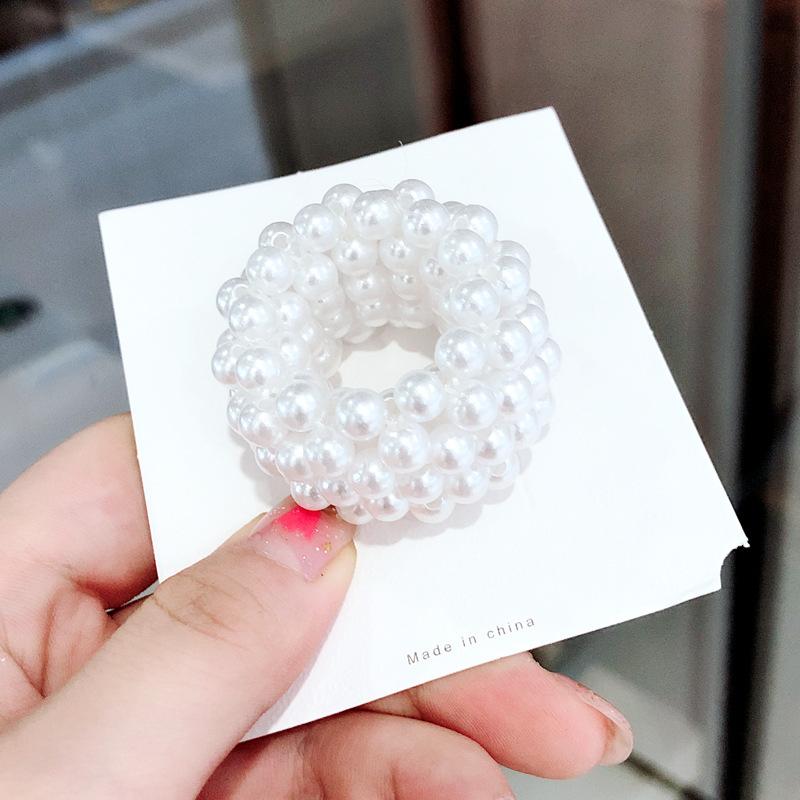 Pearl Hair Ties Beautiful Pearl Elastic Hairbands Handmade Headwear Woman Hair Accessories