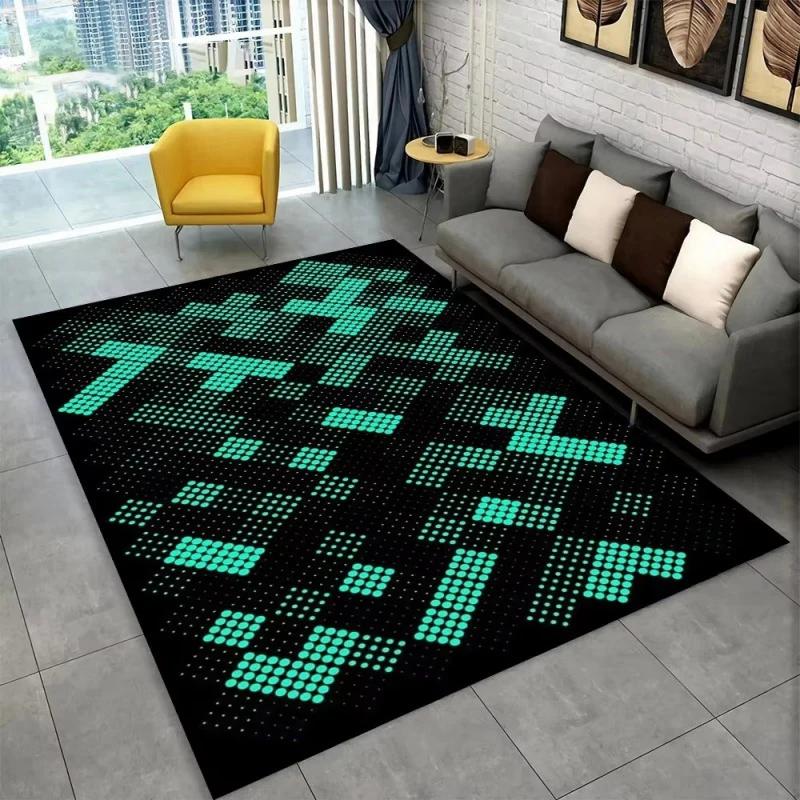3D Geometric Illusion Area Rug Abstract Modern Carpet for Living Room Bedroom Kids Play Room Non-Slip Floor Mat