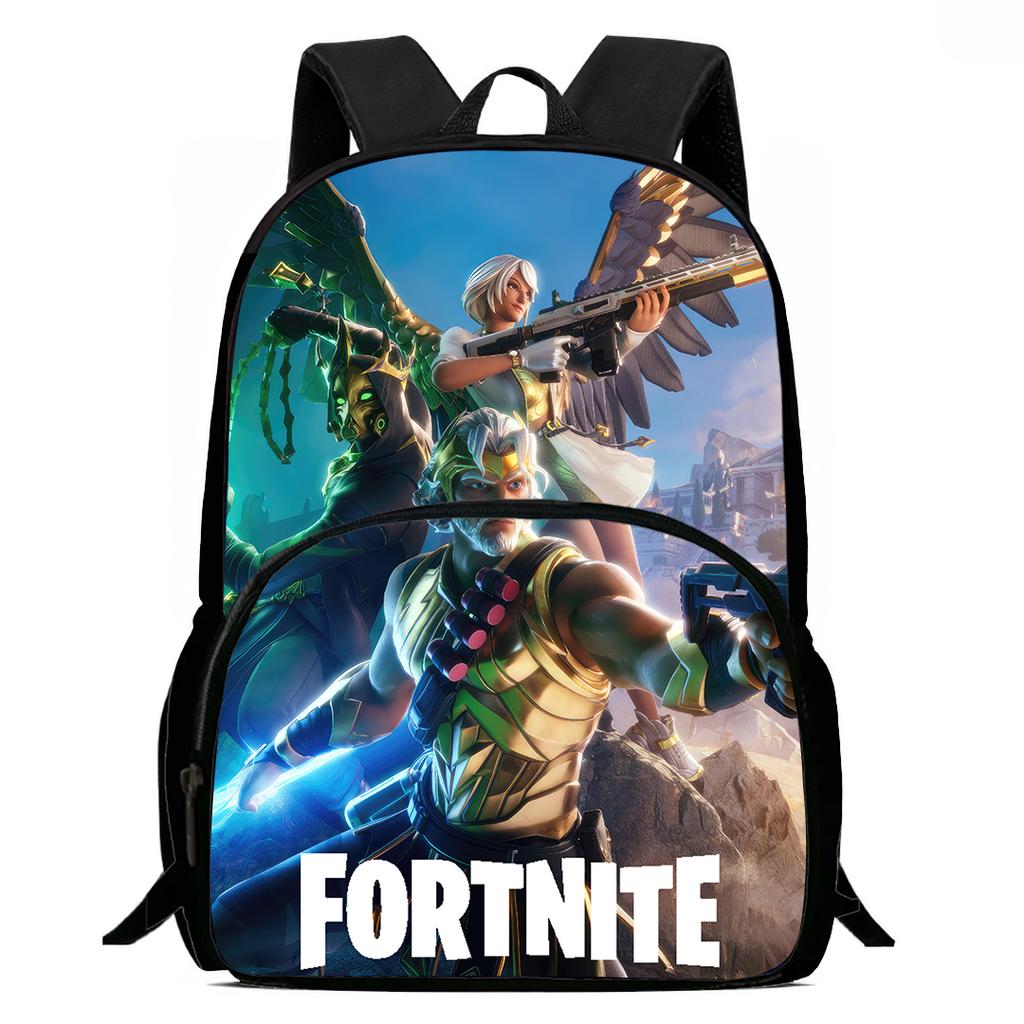 15-Inch Fortnite Cartoon Backpack with Front Pocket, Ergonomic Spine Protection Design & Padded Back Panel for Kids