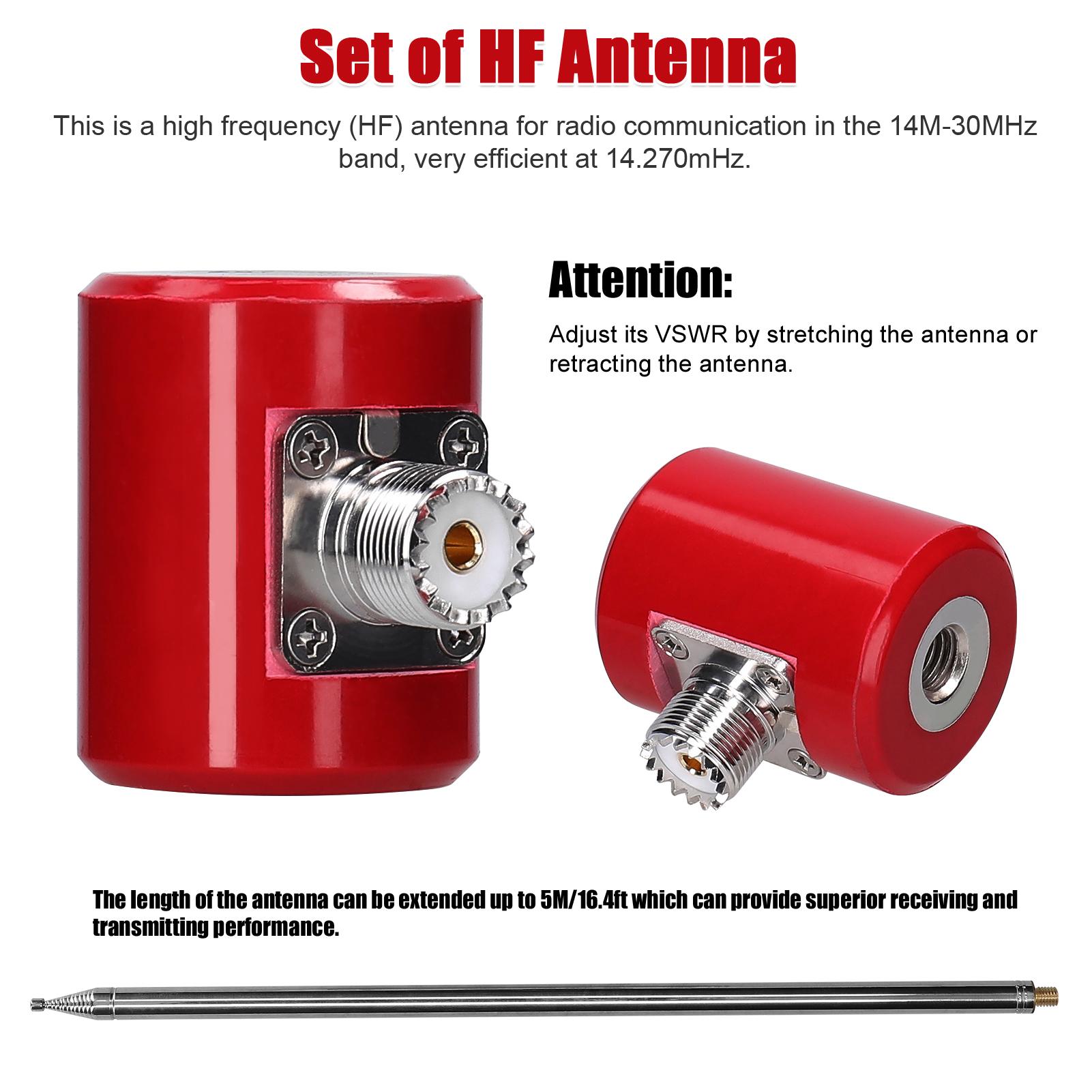 

14-длина волны 5M16.4FT QRP-антенна 14M30MHz 300W600W HF-антенна из нержавеющей стали для радио USDX