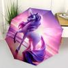 Magical Rainbow Unicorn Print Umbrella, Compact Auto Open/Close Travel Umbrella, Windproof Waterproof for Fantasy Lovers