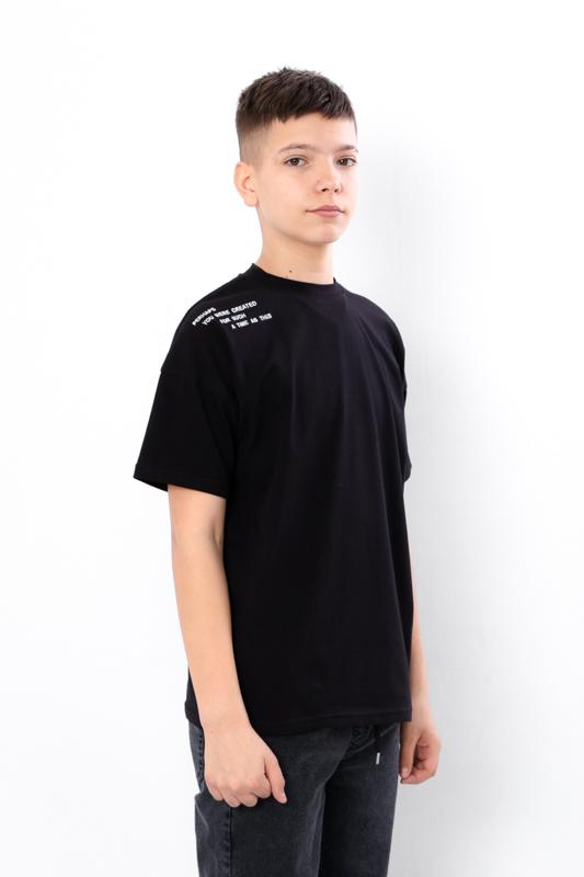Chłopięcy T-shirt Teen – Miękka mieszanka bawełny i lycry, Stylowy haft na ramieniu, Wygodny krój, Lato, 6414-036-22-1 HC