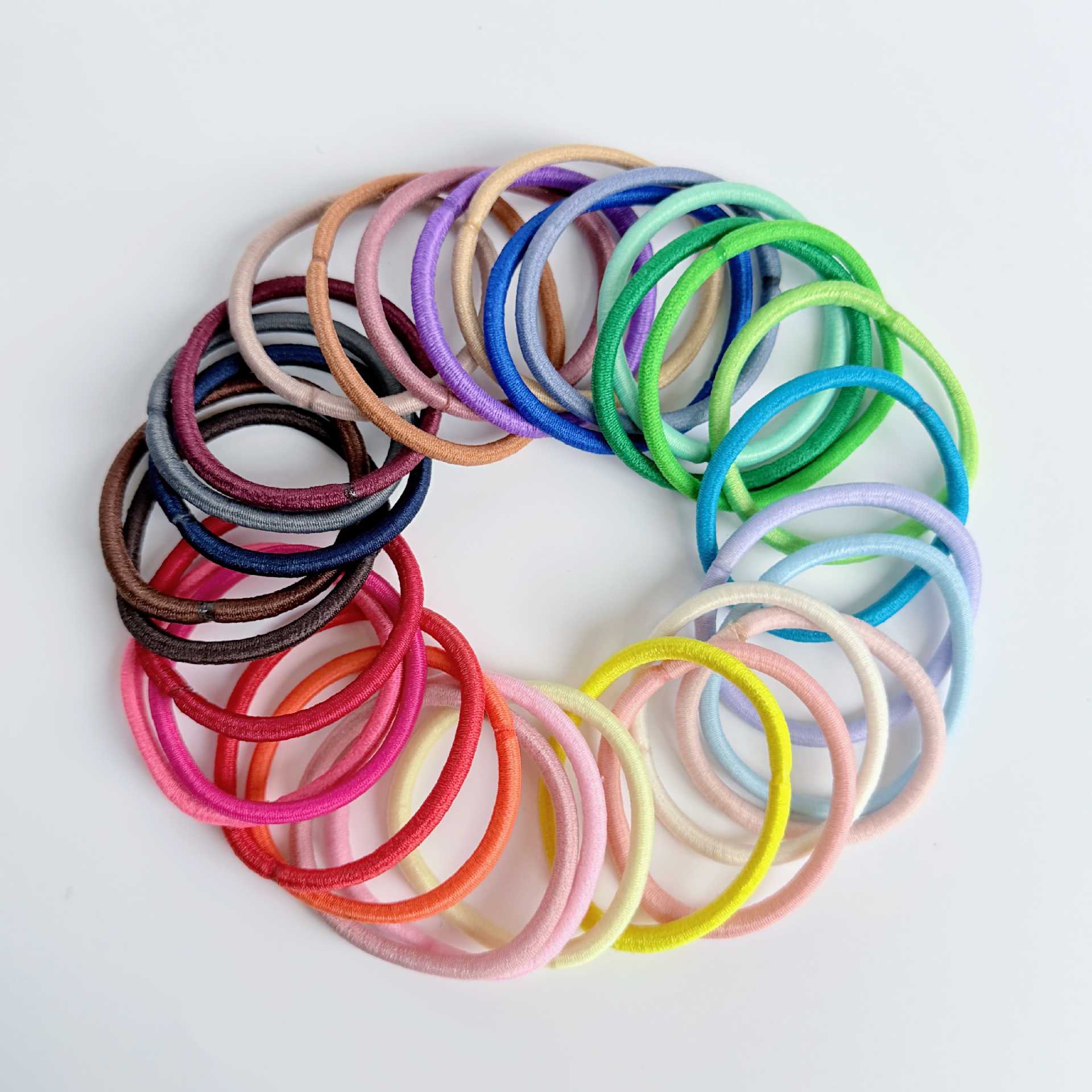 

30Pcs 4mm Basic Elastic Hair Ties, Seamless No Crease Hair Bands, Classic Solid Color Scrunchie Accessories for Women