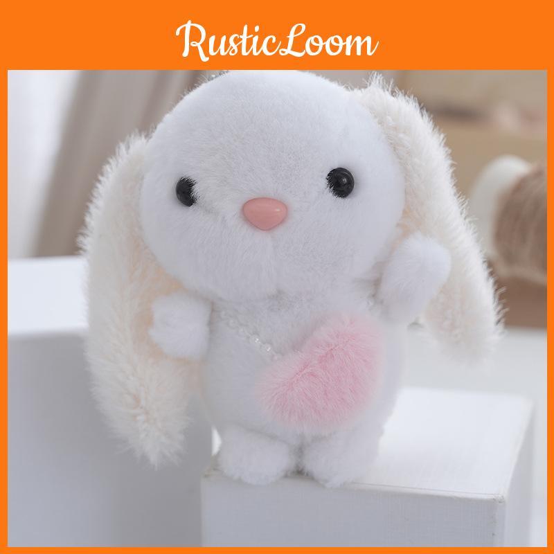 Pink Plush Charming Bunny Keychain Miniature Cuddly Doll Perfect For Presents Childrens