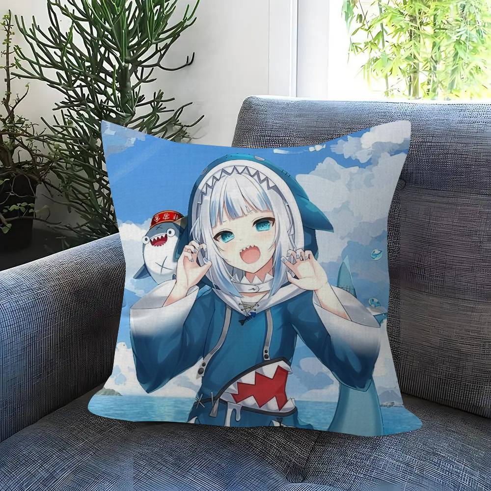 Anime Gawr cute Gura Personalized Pillow Cover Kids Bedroom Wild Party Decor Pillowcase kid Birthday shower Gift