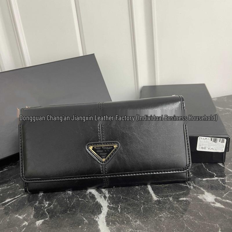 Prada 25 Unisex Läderkuvertväska: Stor kapacitet, Flerkortsplatser, Handväska Plånbok av Hög Kvalitet