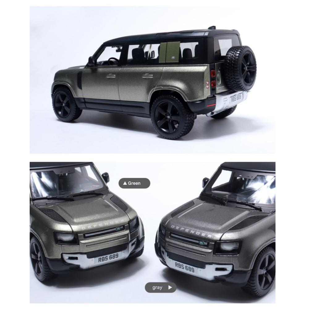 Brago 1:24 Land Rover Defender 2022 SUV Diecast 24 X 11 X 10 Cm, (Green/Gray), 1 Pc