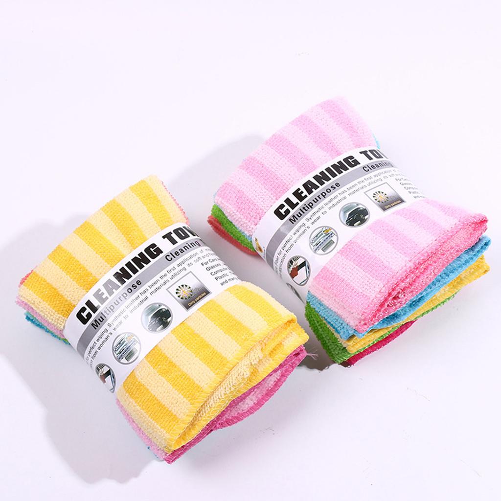 Çizgili Yağsız Çok Amaçlı Bez Mikrofiber Tembel Bulaşık Yıkama Yüz Temizleme Bulaşık Yıkama Bezi 30 X 30cm Araba Mutfak Ev İçin