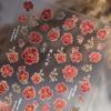 Pfingstrose Blume Chinesisches Neujahr Nagelsticker 3D Perle Schleife Schlange Nageldekoration Party