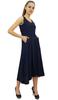 Bimba Women's Designer Rayon Dress With Pockets Solid Aqua Maxi With Scarf -