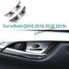 For Infiniti QX50 2018-20s 2019 Silver Steel Interior Door Bowl Cover Trim 4pcs
