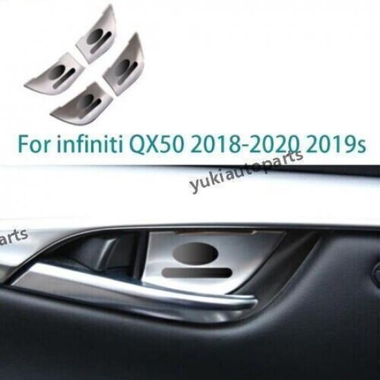 For infiniti QX50 2018-20s 2019 silver steel Interior door bowl cover trim 4pcs