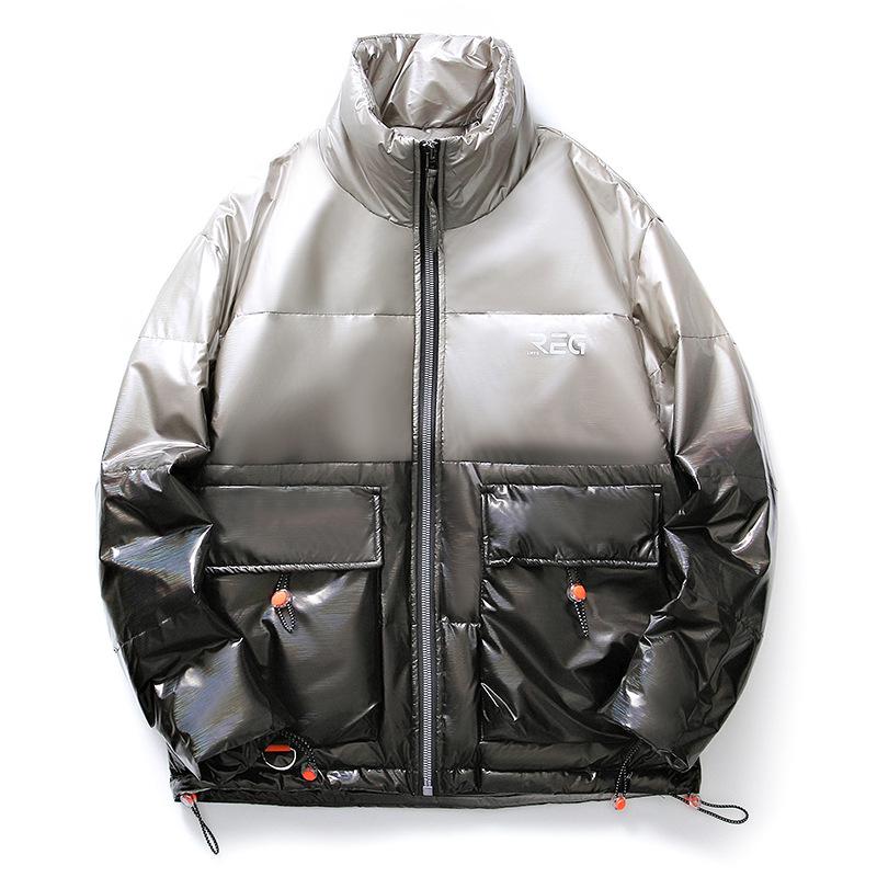 2025 Gradient Glossy Men's Winter Down Jacket - 90% Down, Thickened, Trendy Casual Coat