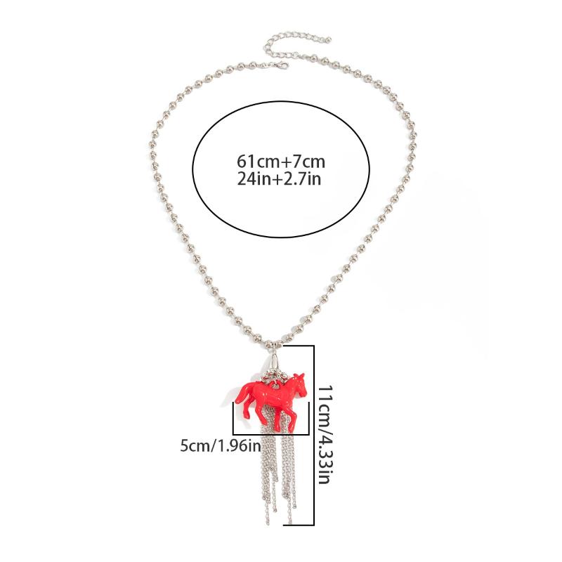 Fashion Sweet Pony Necklace Colorful Horse Pendant for Girls Party Event Birthday Present