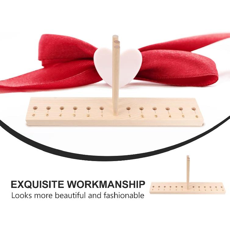 EXCEART Extended Wooden Bow Maker for Ribbon, Wreaths, Christmas, New Year Decorations, Corsages, Holiday Wreaths; Wooden, Adjustable, 15 Holes, 3