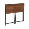 Bureau d'ordinateur - SPRINGOS - Pliable - 80 cm - Métal - Bois brun foncé