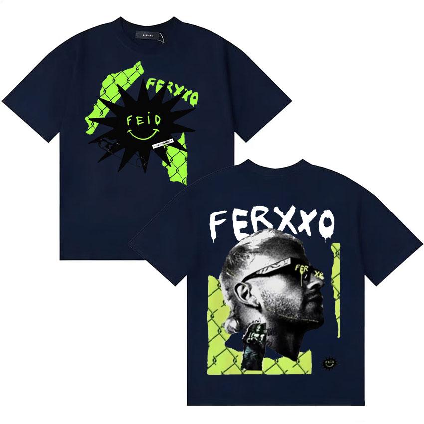 Feid Inter Shibuya La Mafia Fans Gift Merch Tshirt Unisexs Women Summer Fashion T Shirt Teenagers Cotton Oversized Crewneck T Shirt