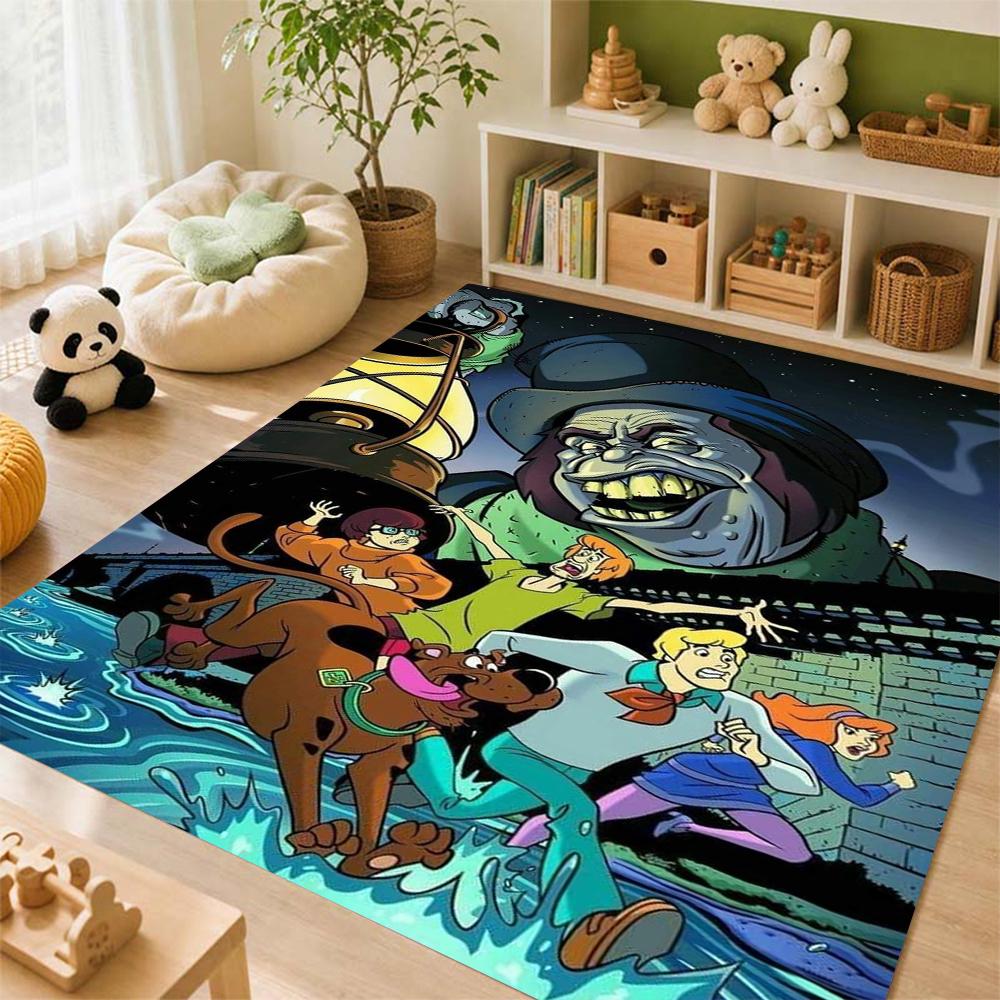 Scoobydoo Mystery Gang Printed Rug Nonslip Easyclean Carpet For Living Room Play Area Hallway Home Party Decor New Year Gift