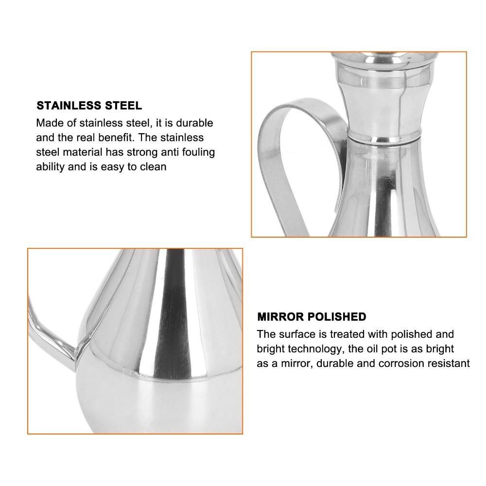 304 Stainless Steel Olive Oil Dispenser 350ml/500ml Oil Can Container Home Use