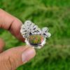 Mothers day Sale Heart Chakra Unakite Gemstone Bezel Daughter Ring 925 Silver