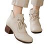 Soft Leather Cotton Boots Women's Winter Mother Shoes New Thick Heel Non-slip Versatile Warm Cheongsam Boots Fashion Short Boots