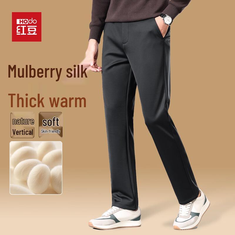 

Hodo Men s Silk Blend Thermal Straight-Leg Casual Pants 32