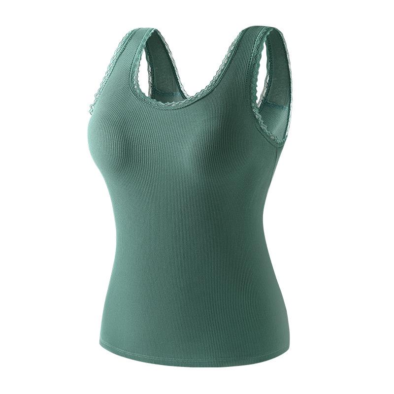 New Vest Women's Bottom Integrated Chest Pad Underwear Wide Shoulder Loose Free Vest Large Size Bra Integrated Enlarged