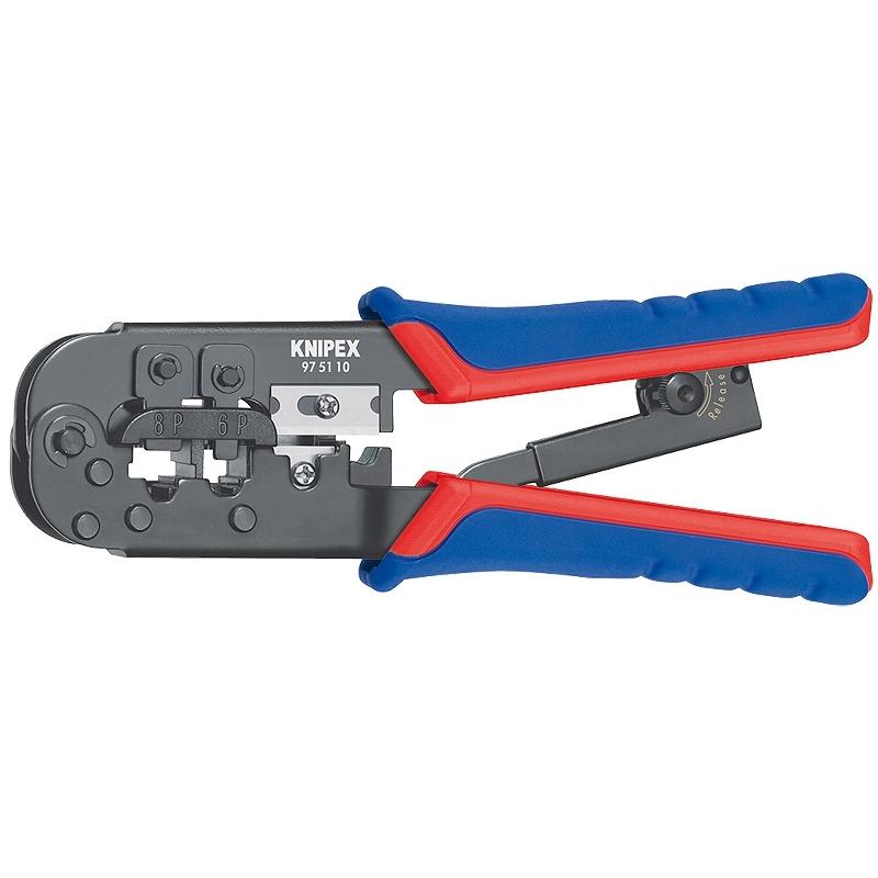 

Пресс-клещи Knipex Для вилок Rj 2 розетки Rj 11 12 6-контактный Rj 45 8-контактный 190 мм Sb